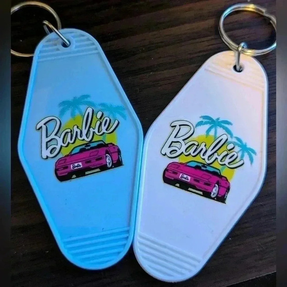 Retro motel keychain Barbie Corvette. Listing price for one keychain onl… - Picture 4 of 6